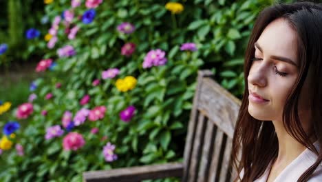 woman relaxing in a garden