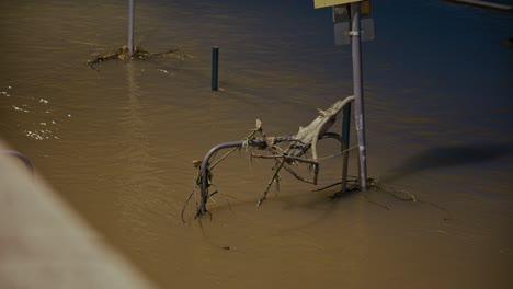 Flooding at Night: Submerged Structures and Debris