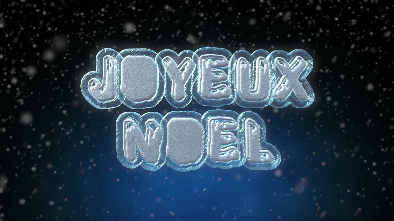 Merry Christmas 3D Text Looping Animation in French Language