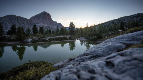 dolomites mountains sunrise timelapse lake summer