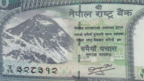 nepali 50 rupee banknote on green screen