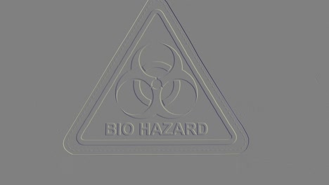 zooming towards a biohazard sign, embossed effect