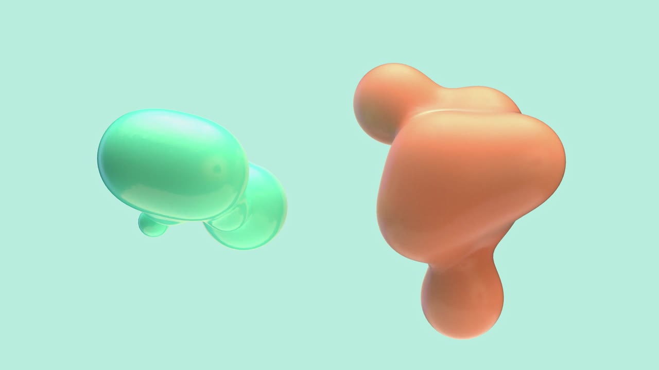 녹색 장면 오렌지 공 3d 렌더링 모션 추상