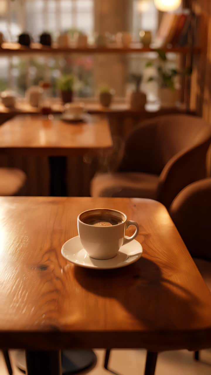 Interno di caffè estetico con atmosfera accogliente 4K
