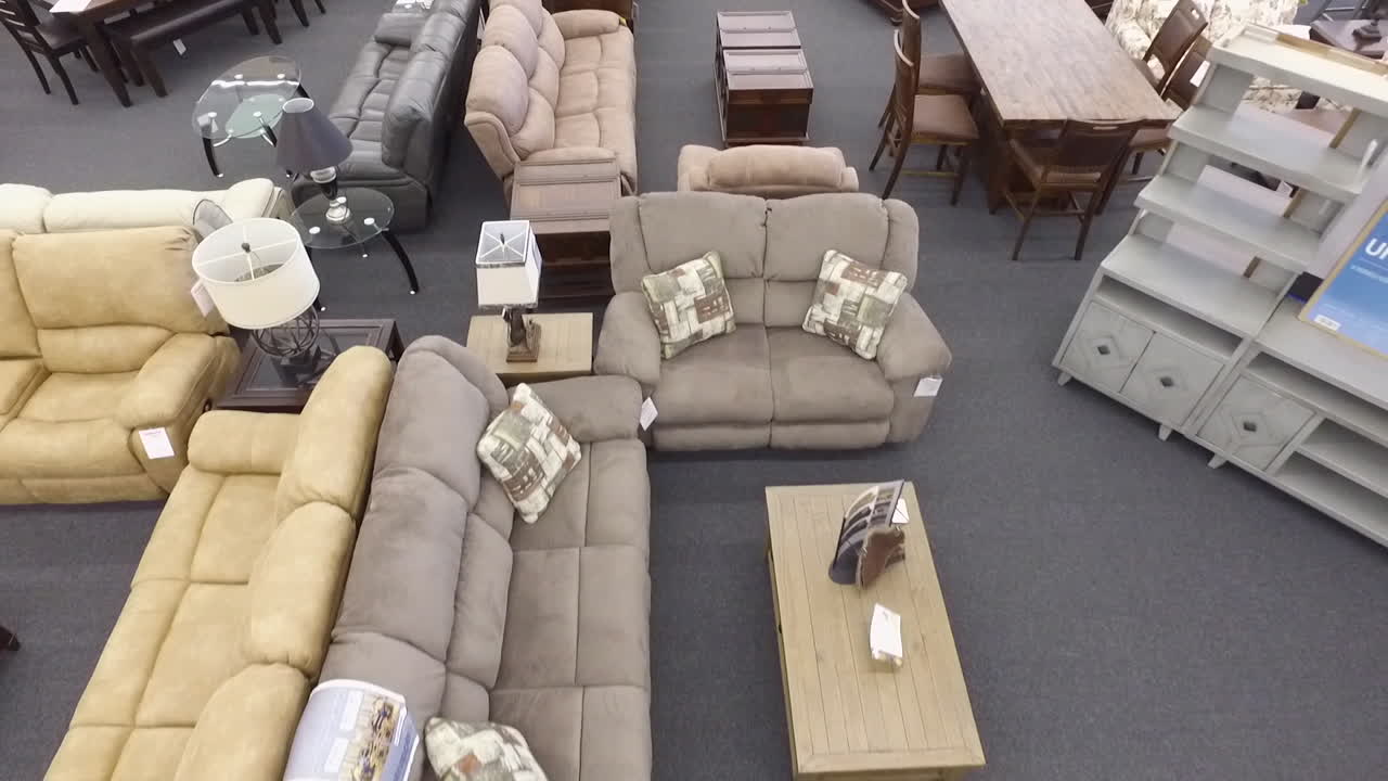 가구점 내부 드론 촬영