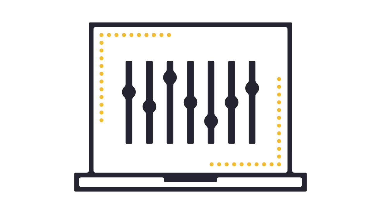configuración de la computadora animación del icono de la línea
