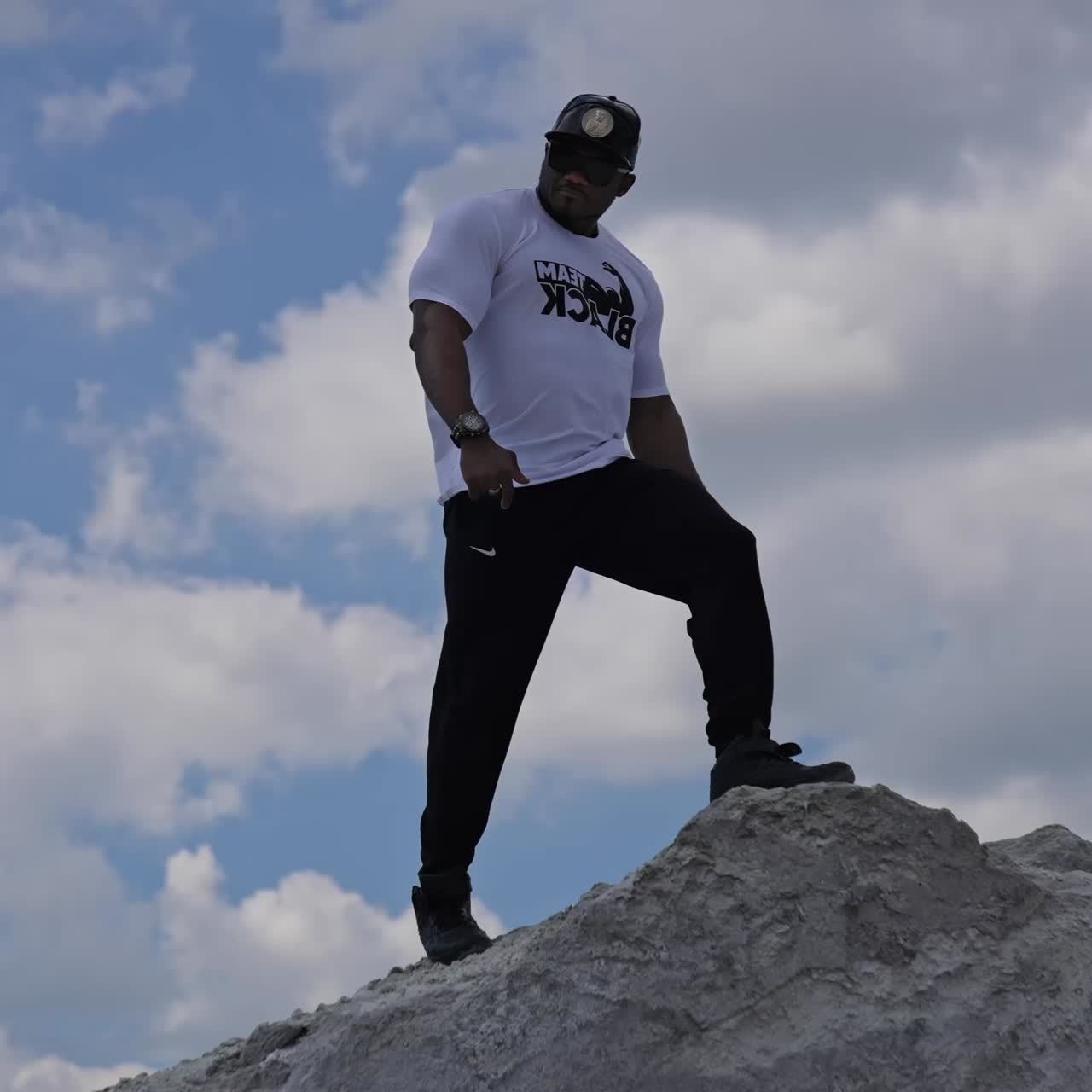 Confident sexy fashion male outdoor