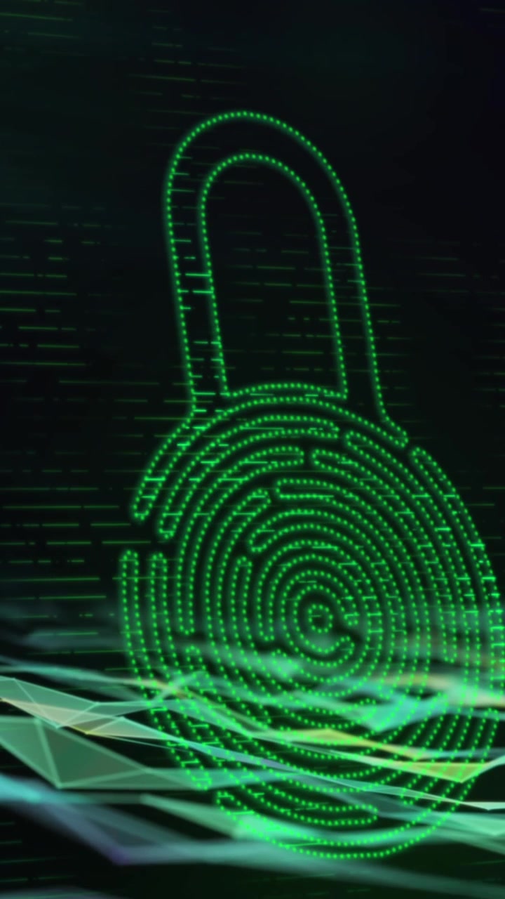Security padlock icon against black background