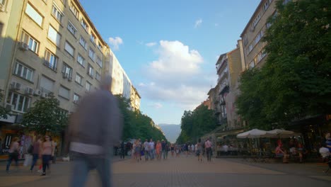 time lapse of crowds in sofia bulgaria