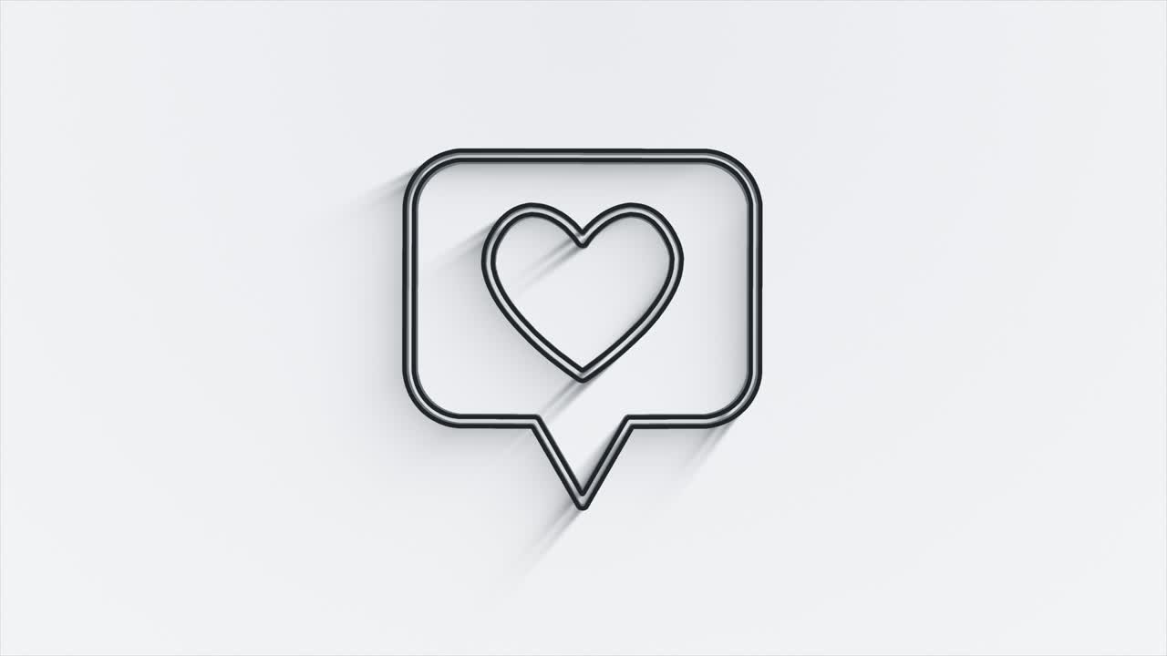 소셜 미디어 라인 그림자 아이콘 디자인은 색 배경에 고립되어 있습니다. 웹 아이콘의 윤, 모션 그래픽.