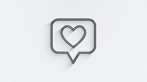 diseño de icono de sombra de línea de medios sociales aislado en fondo blanco. icono web de esquema. gráficos en movimiento.