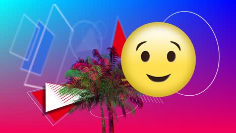 un emoji, una palmera y diferentes formas