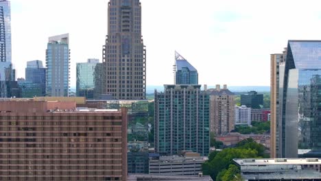 buckhead highrise and skyline buildings, atlanta, georgia, drone shot