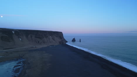 aerial view of black sand beach