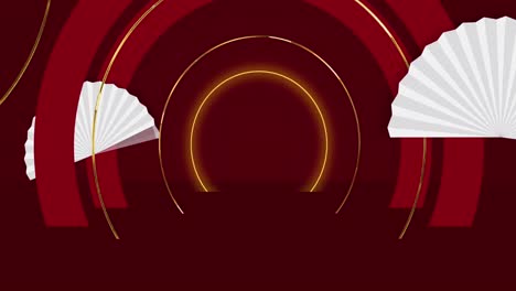 animation of chinese new year pattern on red background