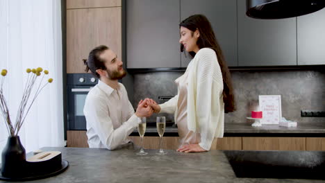 young couple celebrating valentine's day