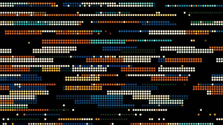Abstraktes geometrisches Muster mit bunten Punkten und Linien