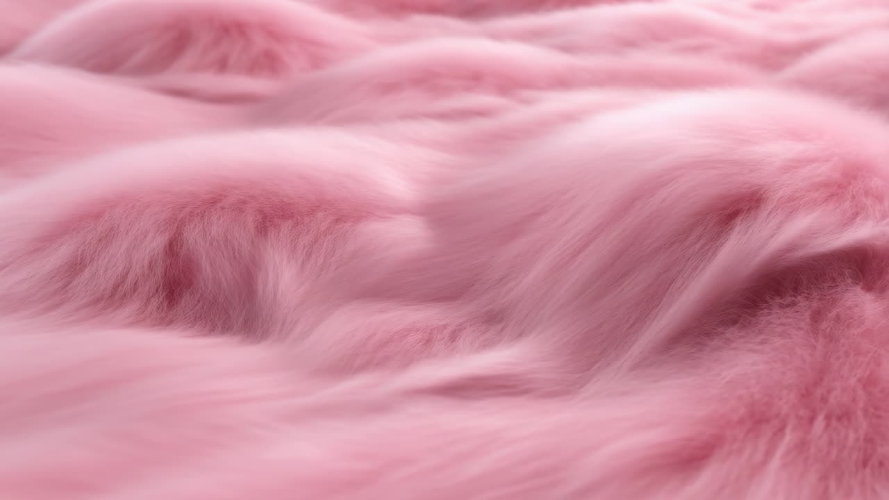 Close-up of Soft Pink Fluffy Fur Texture