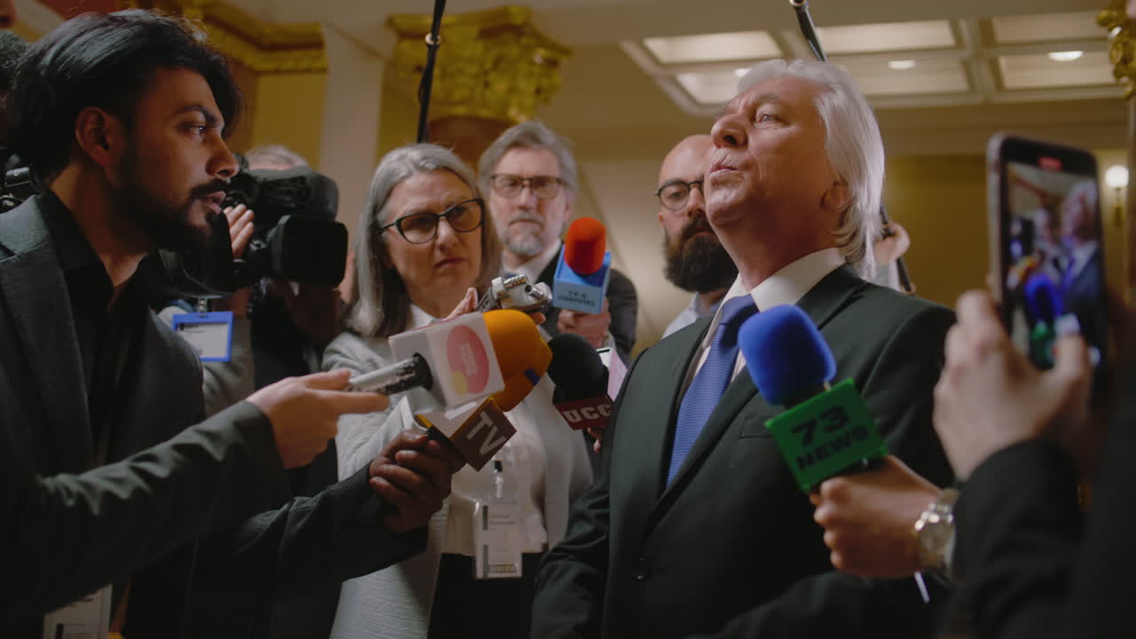 Politician Undergoing Interview by News Team