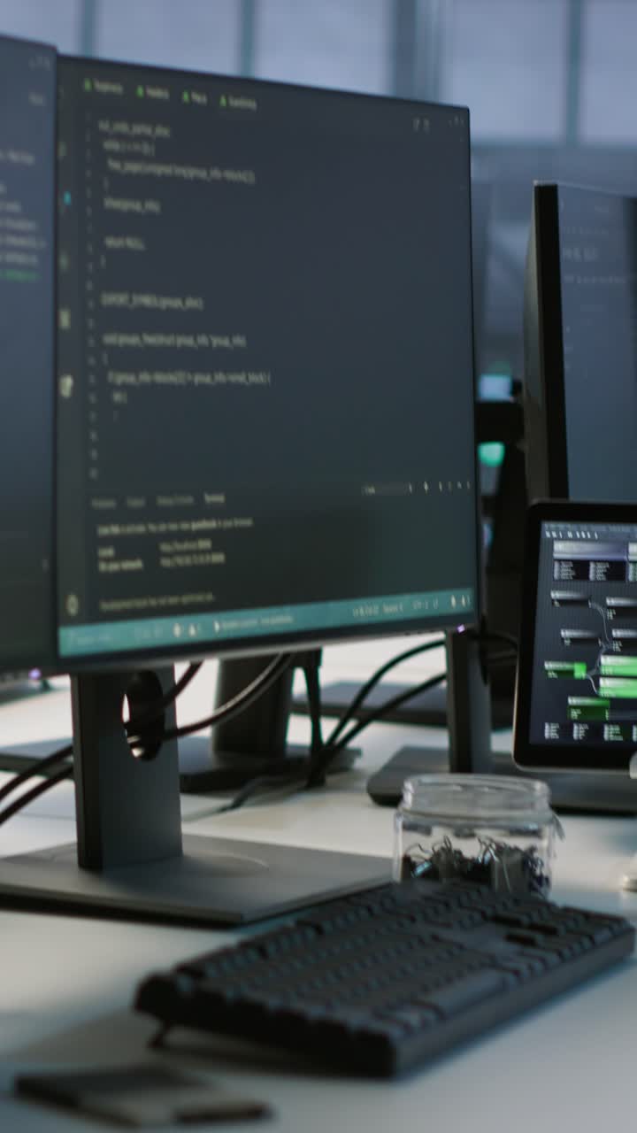 Vertical video Electronic devices used in server room to ensure optimal system performance