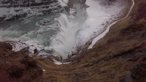 iceland gulfoss waterfall in the winter time 24fps