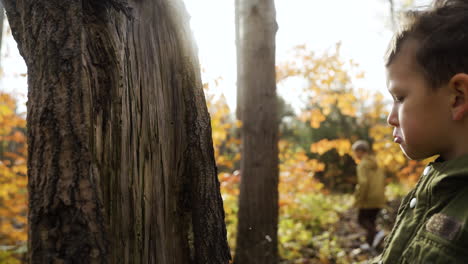 kid playing in nature