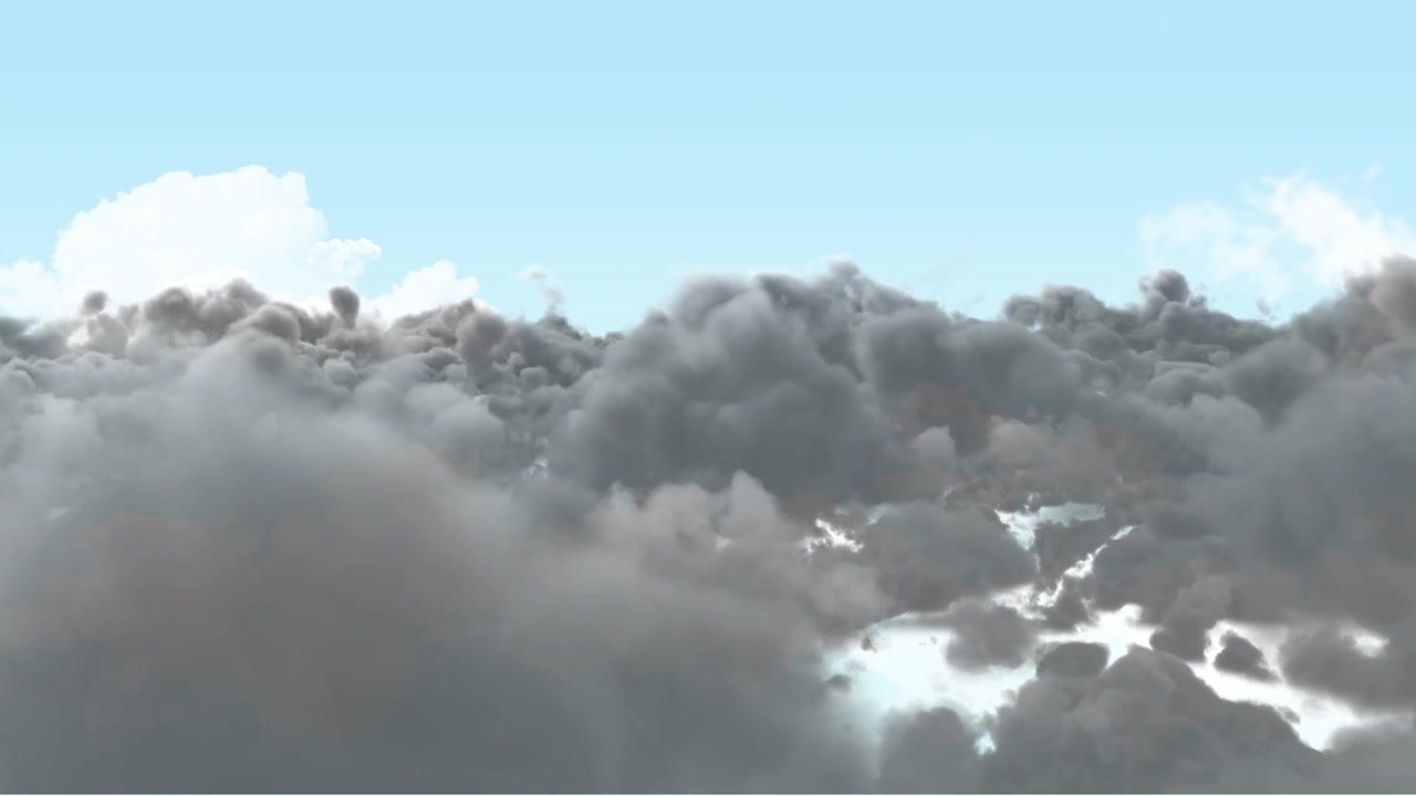 Animation of sky full of moving clouds