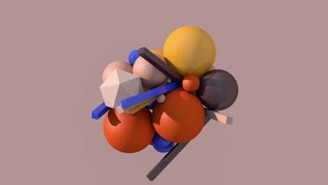 formas geométricas coloridas y brillantes, fondo beige. animación abstracta, renderizado en 3d.