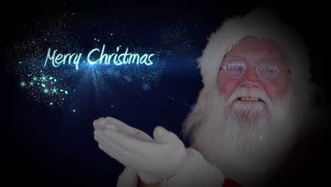 Santa-blowing-glitter-forming-christmas-greeting