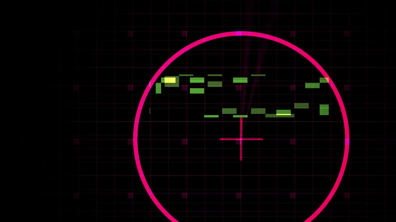 Dijital Radar Ekranı Tarama Çemberi ve Izgara Üzerindeki Noktalarla