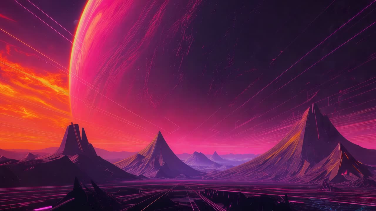 Alien Sunrise Landscape