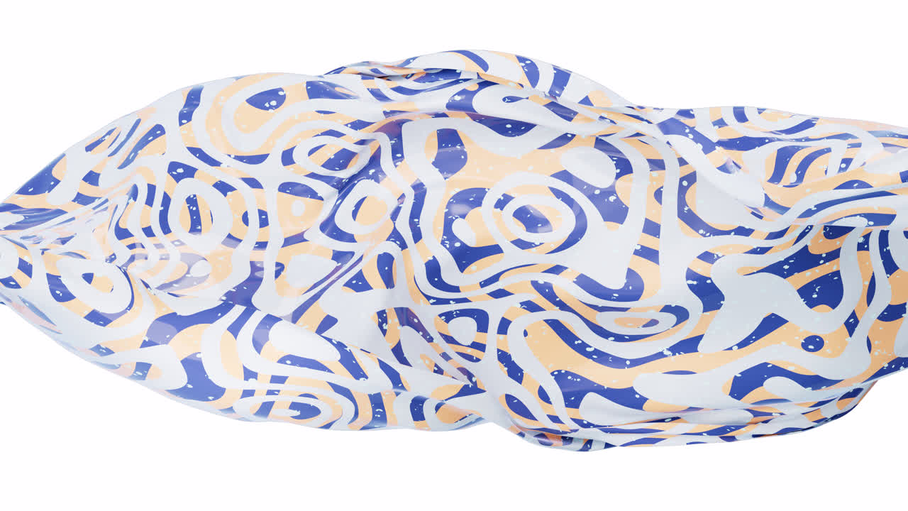 3d 렌더링으로 알파 채널을 가진 추상적인 파동 패턴으로 흐르는 천