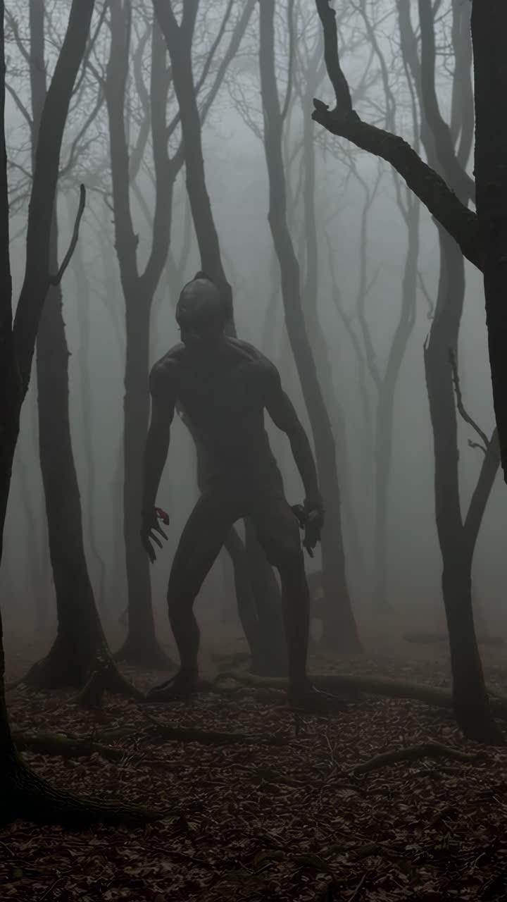 Mysterious Creature in a Foggy Forest