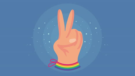 pride hand peace sign