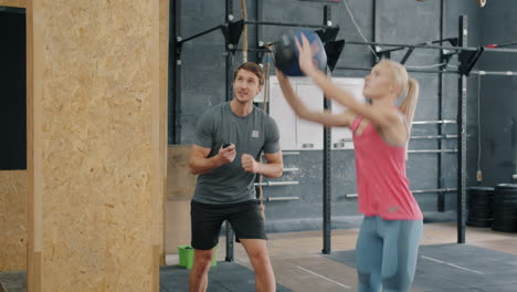 fitness training with medicine ball
