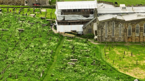 the stunning location of a historical church, situated on a cliff by river esk