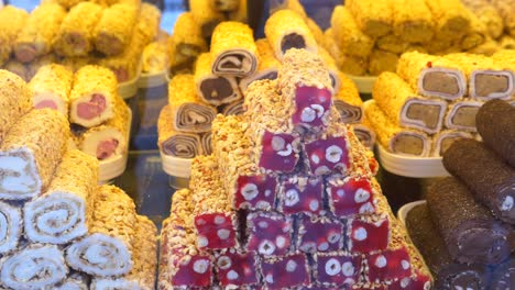 turkish delight and other sweets at a bakery