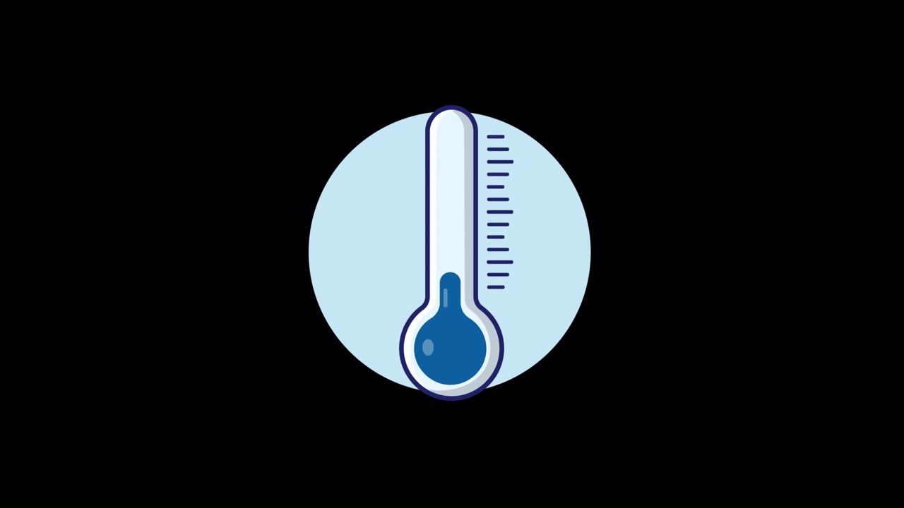 Animated Thermometer Icon Showing Fluctuating Temperature