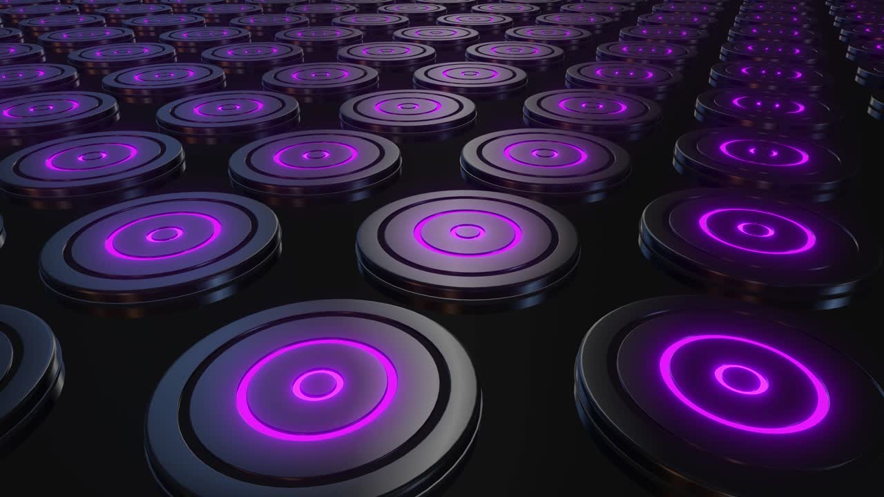 Abstract Purple Neon Circles Pattern