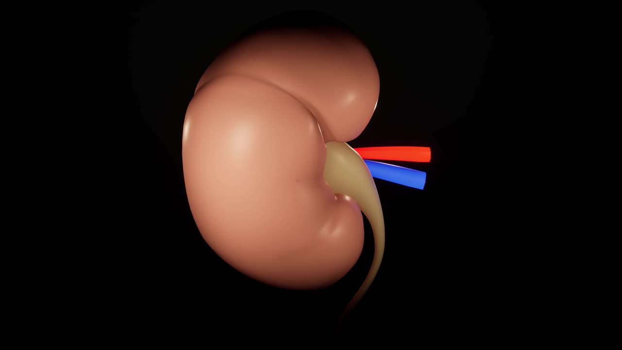 Biological animation of kidney. 3D animation