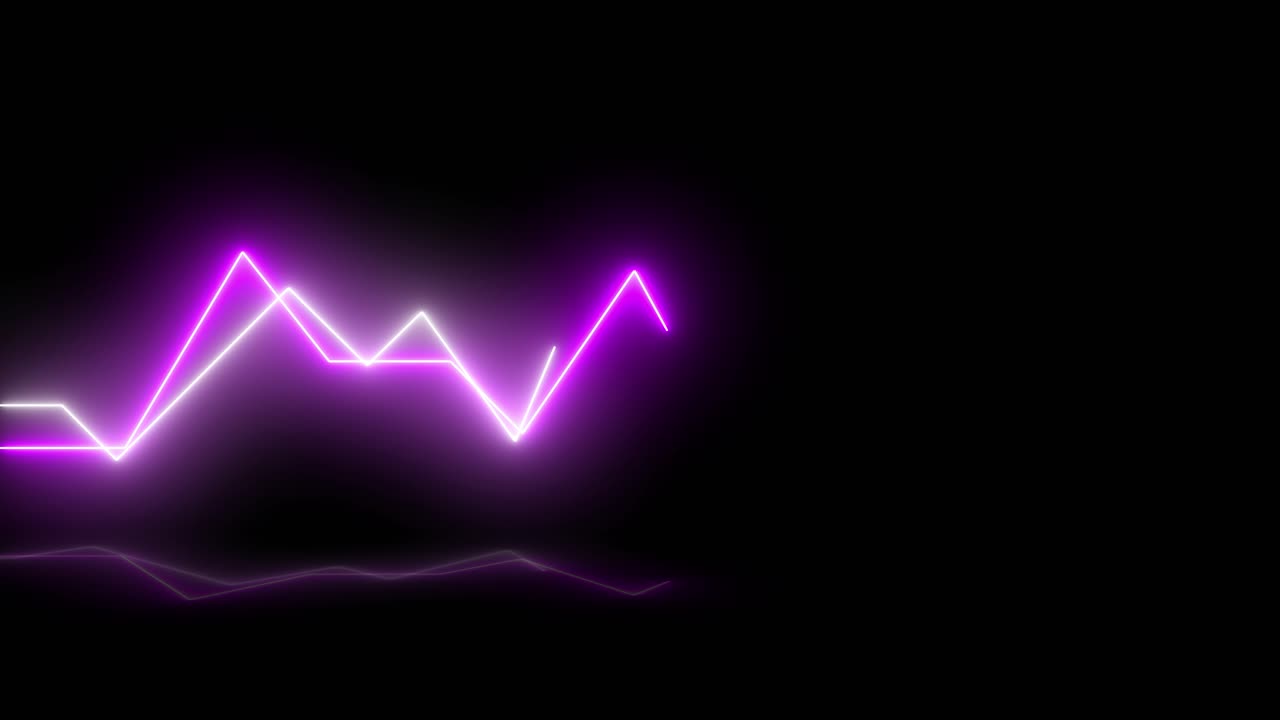 Animação de Gráfico Digital Abstrato com Linhas Neon Brilhantes