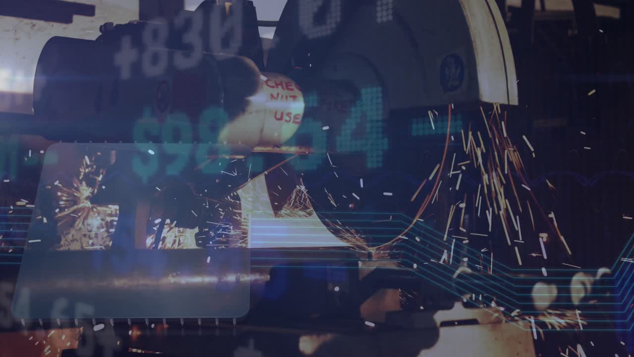 기계에 대한 금융 데이터 처리 및 통계의 애니메이션