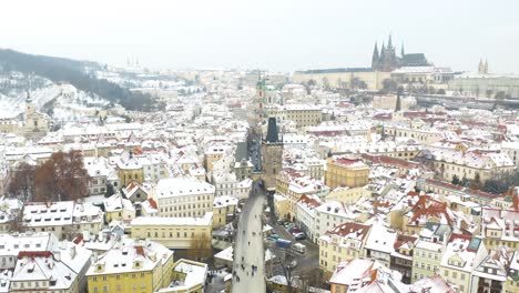 prague on beautiful winter day, prague castle in background