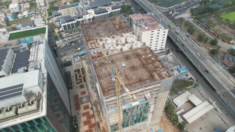 An-aerial-video-of-Chennai,-showing-a-large-area-of-the-city-still-under-construction