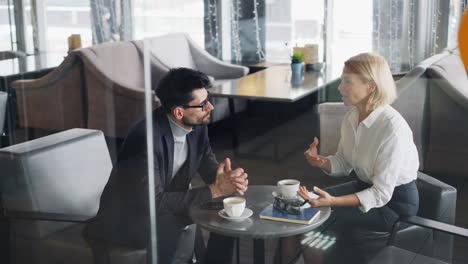 business meeting in a cafe