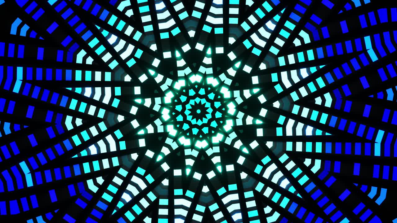 Colorful animation design with star in the center. Kaleidoscope VJ loop
