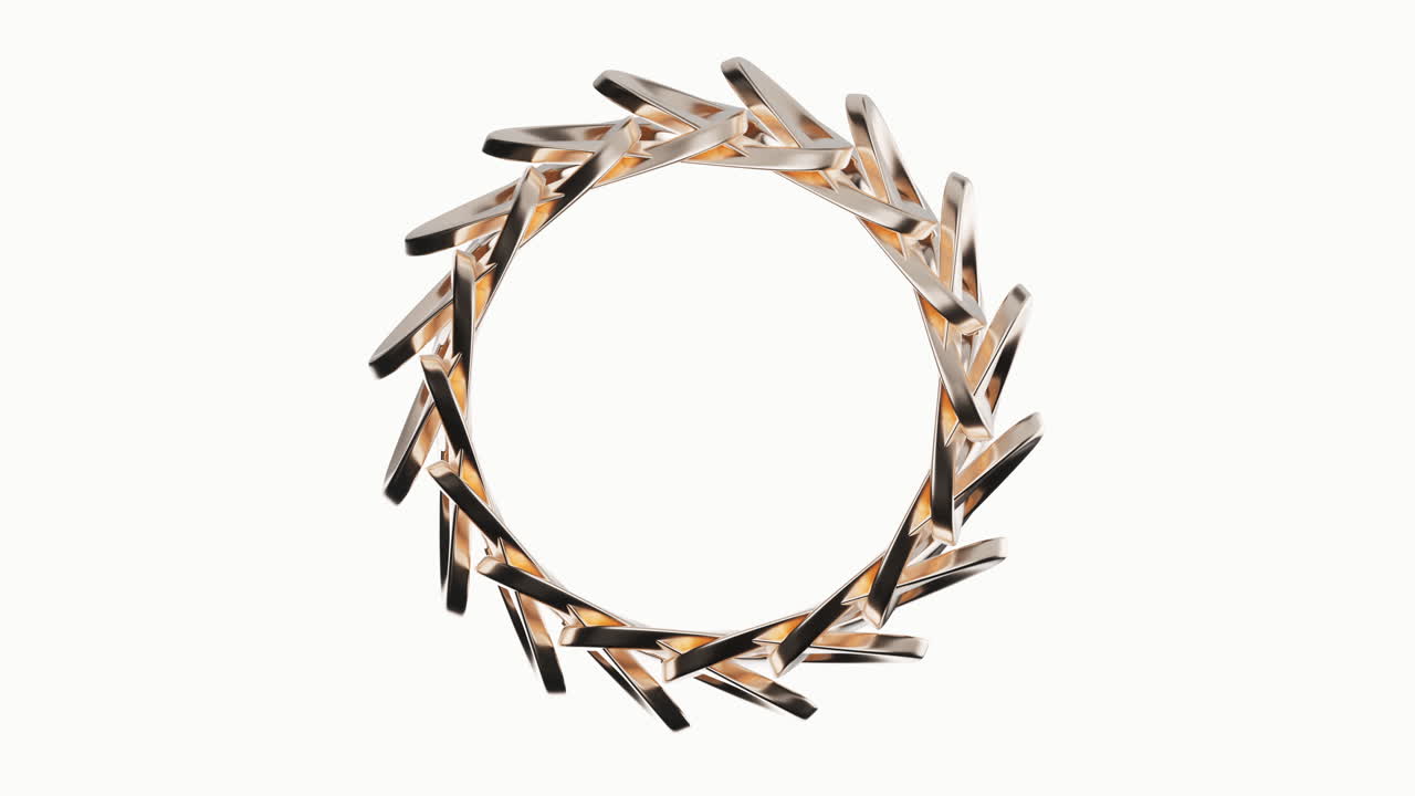 el fondo de la geometría de la curva dorada metálica, renderización en 3d.