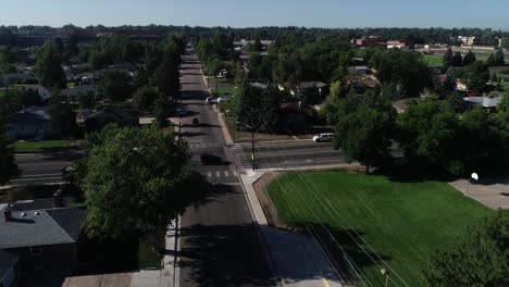 flight over greeley colorado streets august summer of 2022