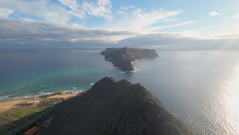 ocean view over the cliffs of porto santo on a sunny day