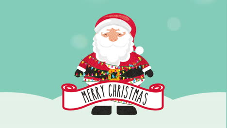 merry christmas animation with santa claus character